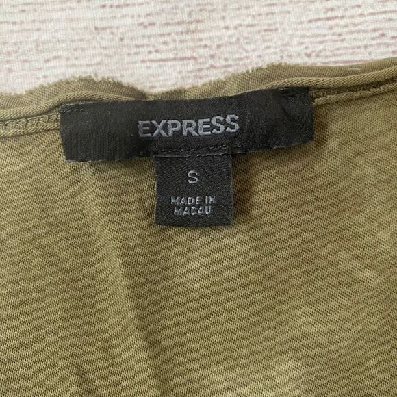 Express green women S tie dye Longsleeve scoopneck top w/beading - Picture 7 of 10